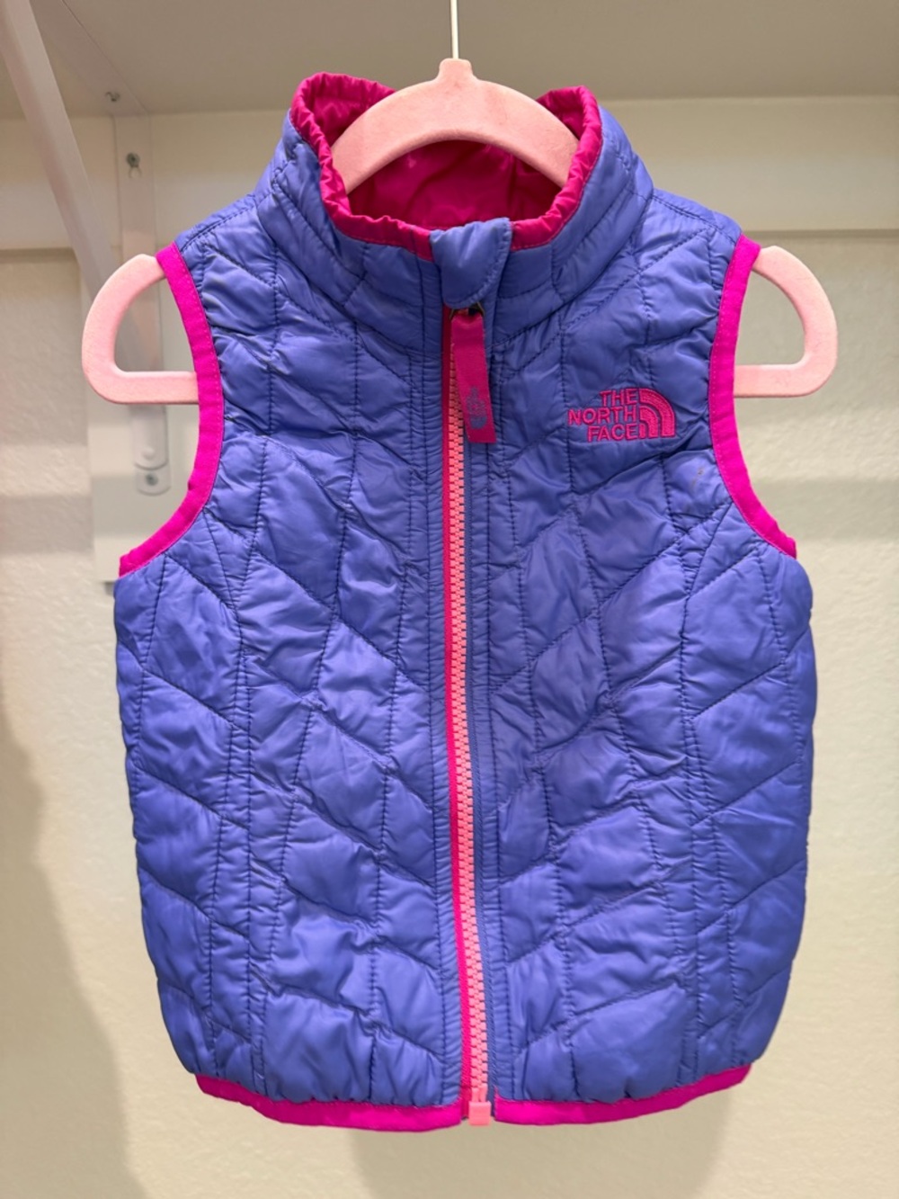 The North Face Girls' Purple Vest with Pink Trim